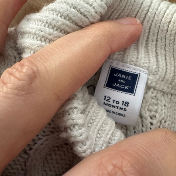 Janie and Jack Cozy cable Knit Cream One Piece for Kids size 12-18 months - Picture 3 of 6
